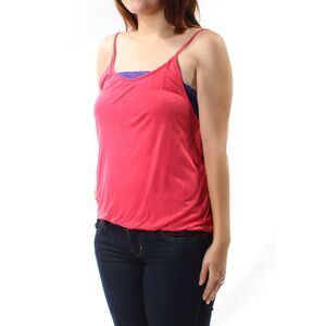 HEARTS AND HIPS Womens Pink Low Back Spaghetti Strap Scoop Neck Top Size: M